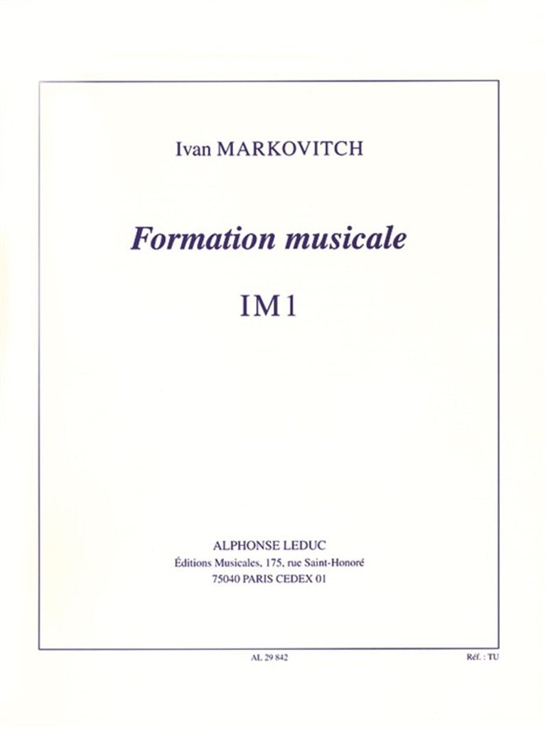 Ivan Markovitch: Music Theory - IM1