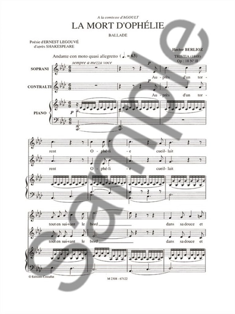 Hector Berlioz: La Mort DOphelie, Op.18 N.2