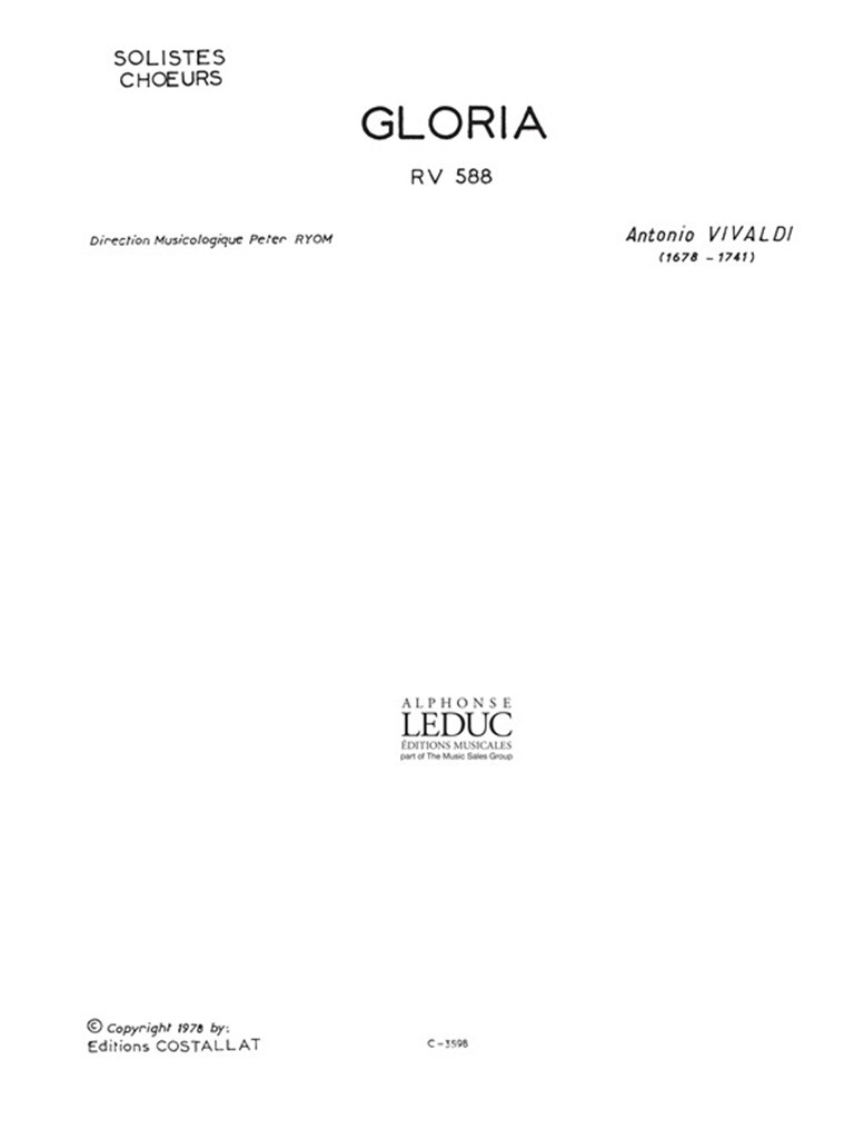 Gloria -Rv588 Choeur - Satb