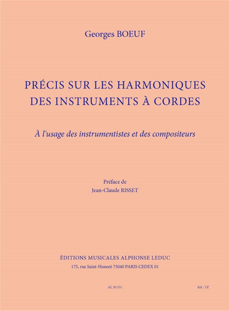 Précis sur les harmoniques des instrument à cordes