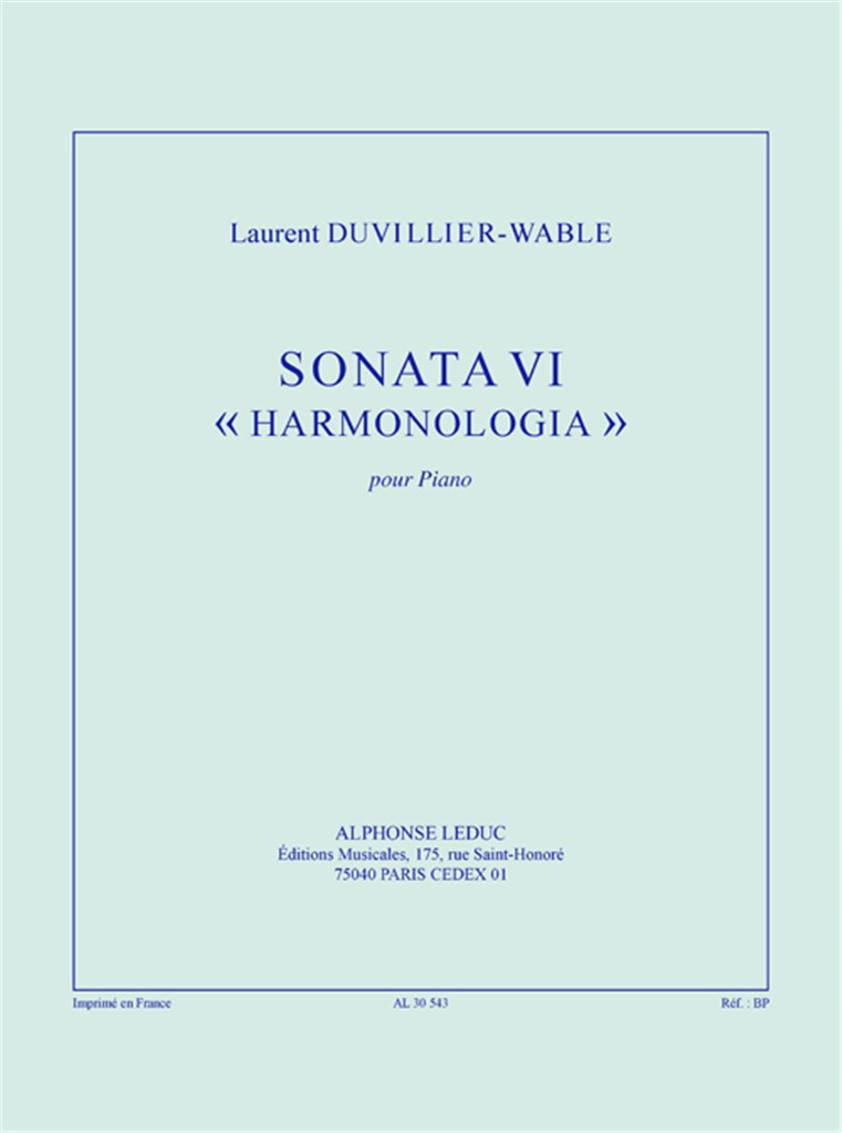 Sonata vi «harmonologia» (28') pour piano