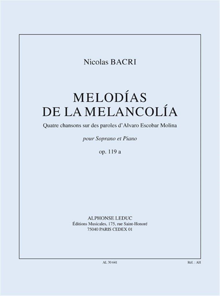 Melodies of Melancholy, for Soprano and Piano
