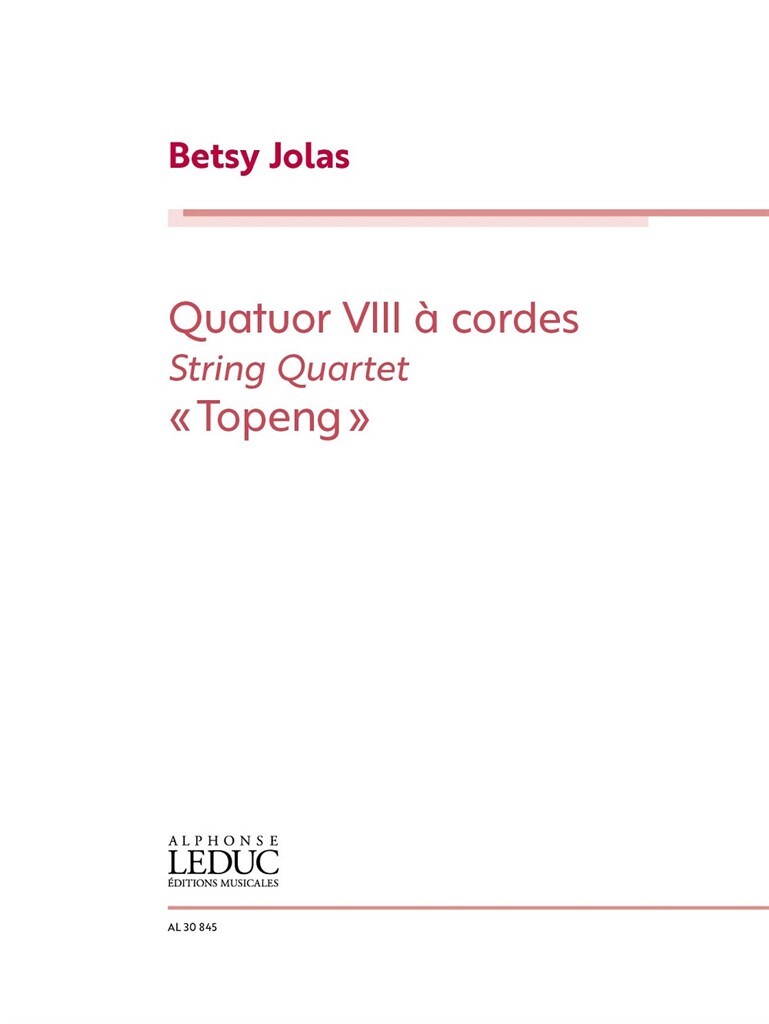 Quatuor VIII "Topeng" for string quartet