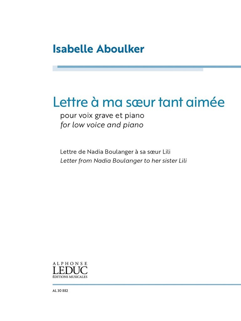 Lettre à ma soeur tant aimée