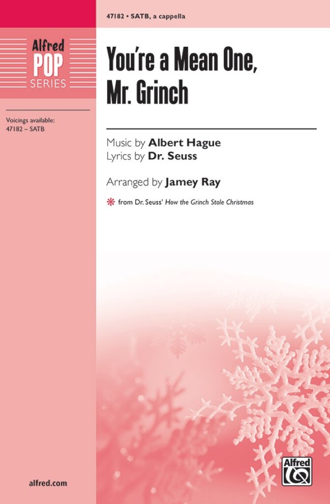 Youre A Mean One Mr Grinch Satb A Cap