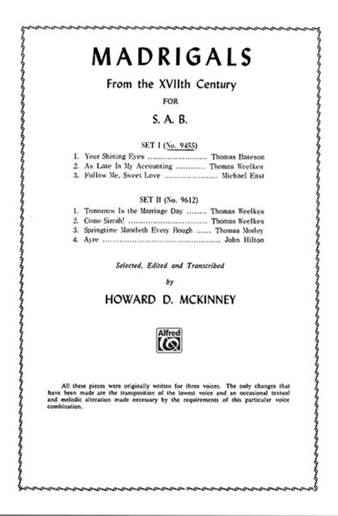 Madrigals from the XVIIth Century