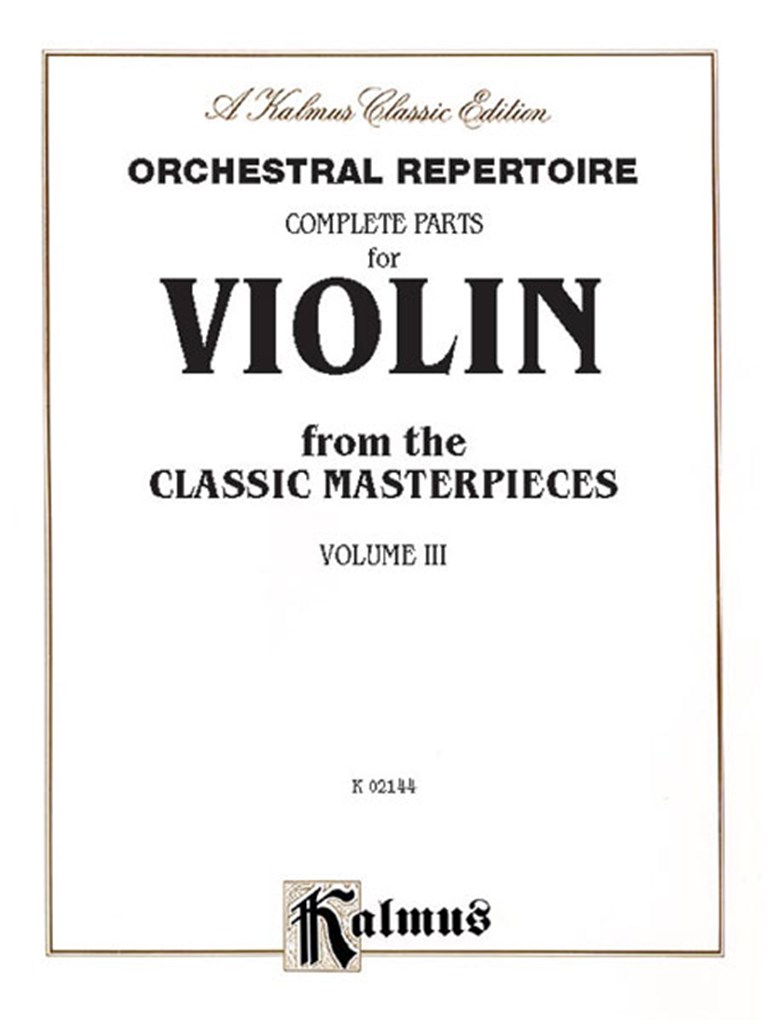 comp. Parts for Violin from Masterpieces, III
