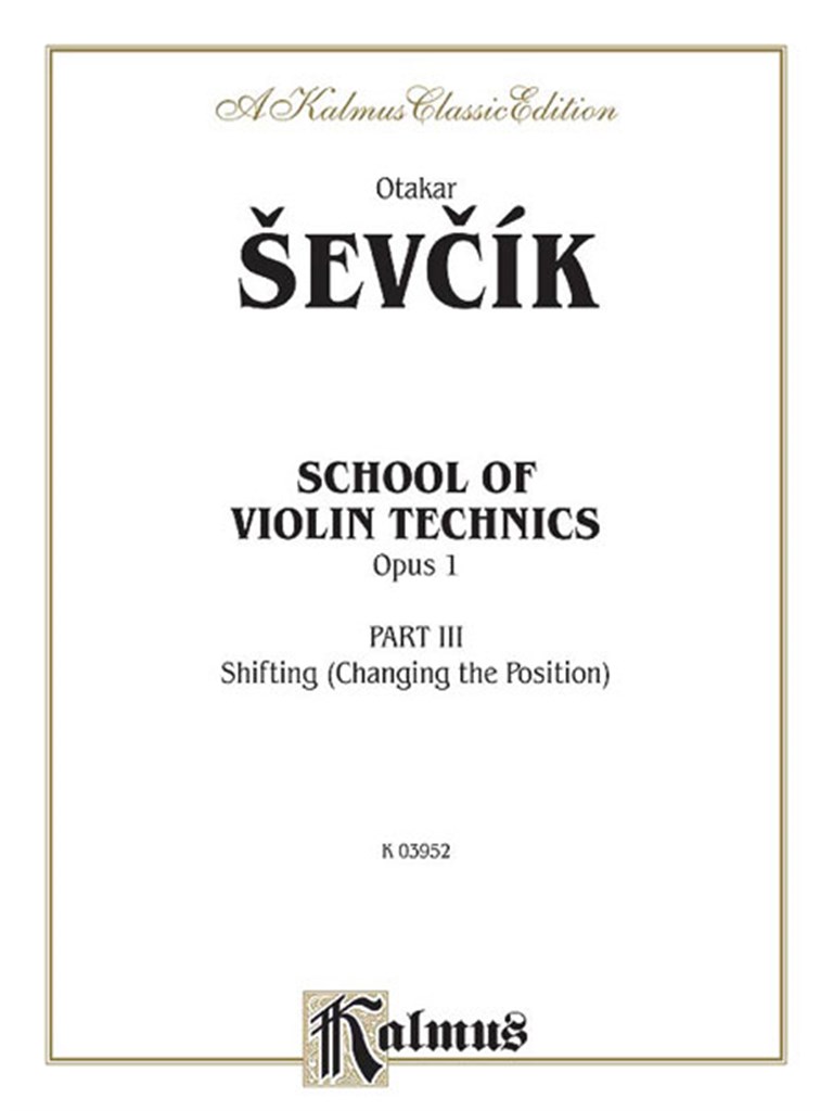 School of Violin Technics, Op. 1, Volume III