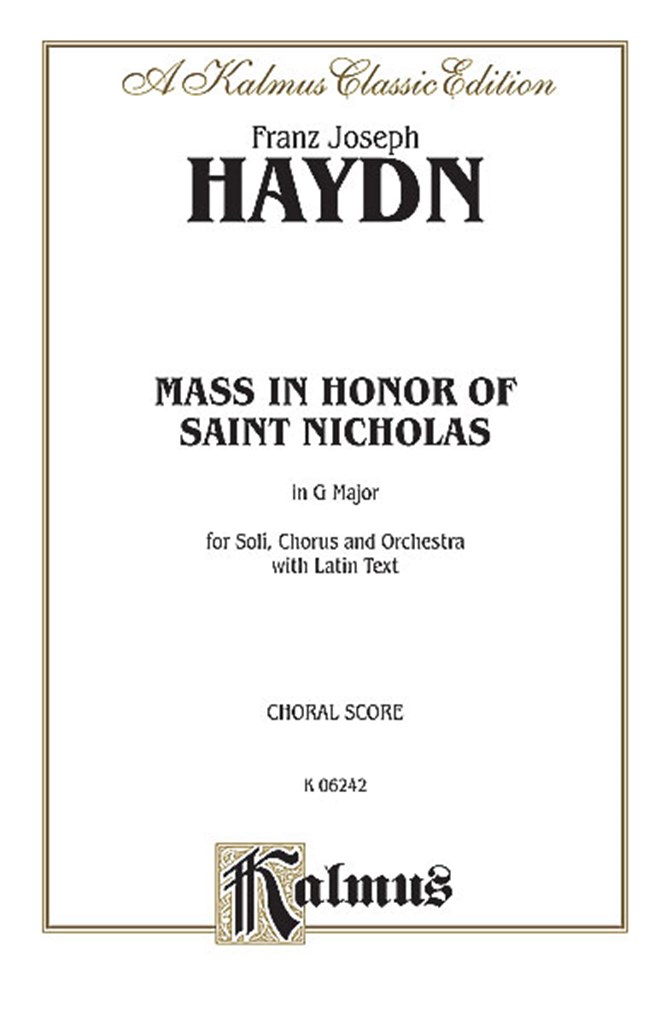 Mass in Honor of Saint Nicholas, in G Major