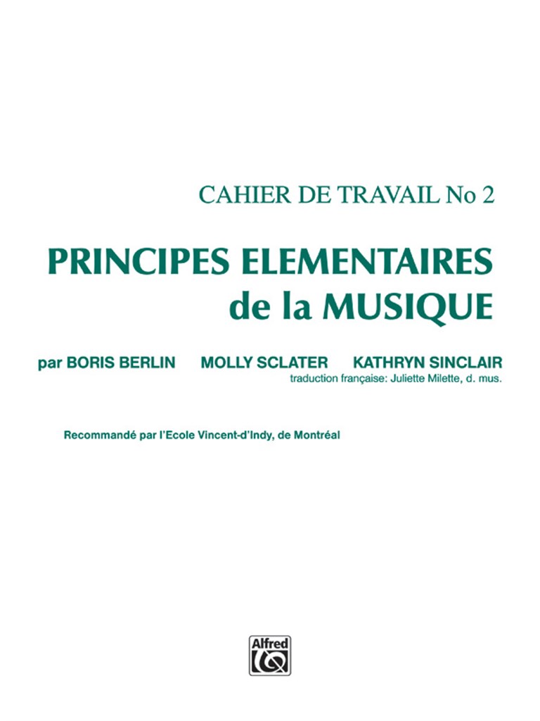 Principes Elementaires de la Musique Volume 2