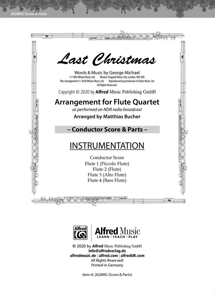 Last Christmas for Flute Quartet