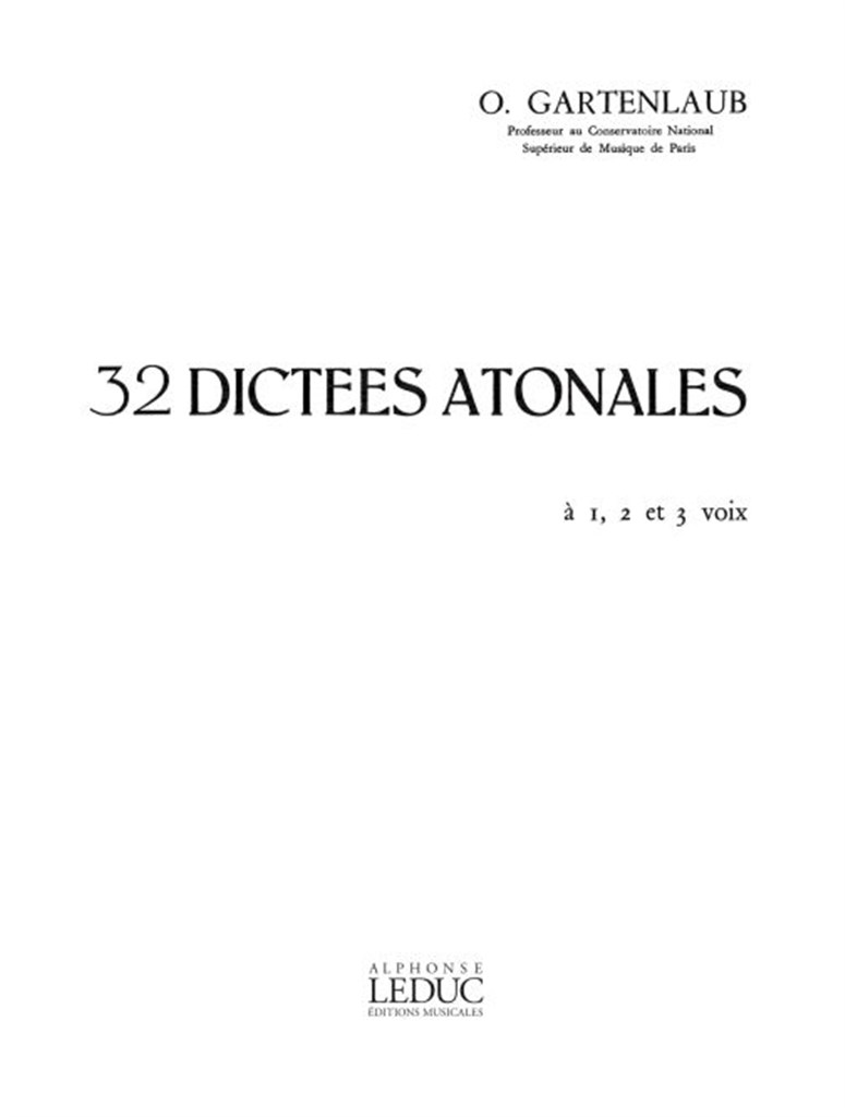 32 Dictees Atonales Superieur 1-2 et 3 Voix Voice