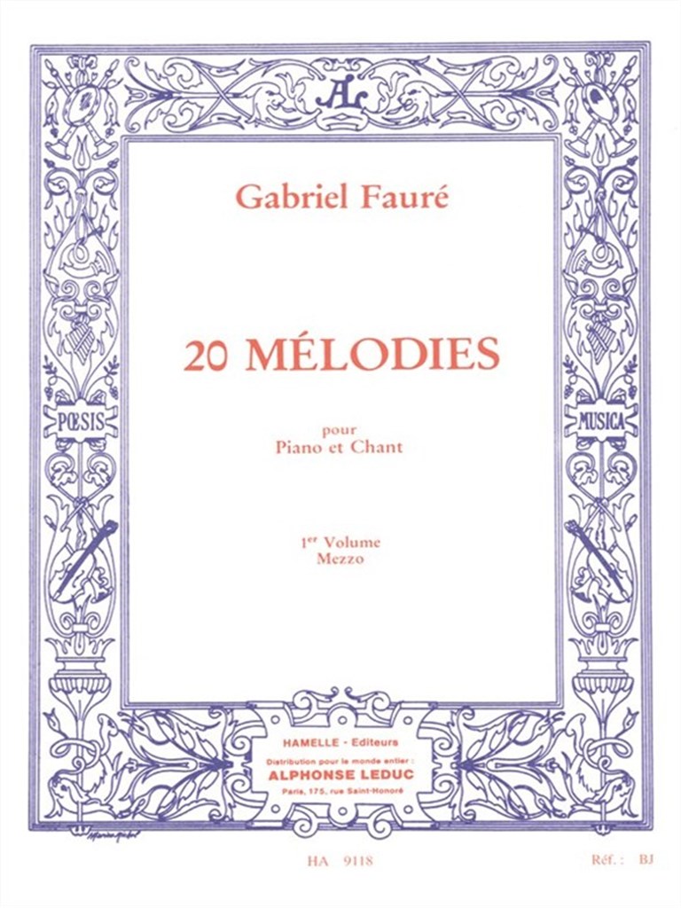 20 mélodies pour piano et chant vol 1 mezzo