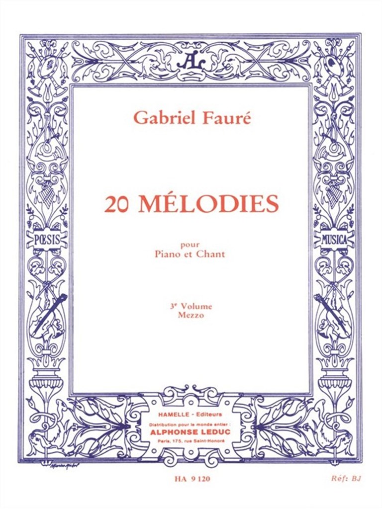 20 mélodies pour piano et chant vol 3 mezzo