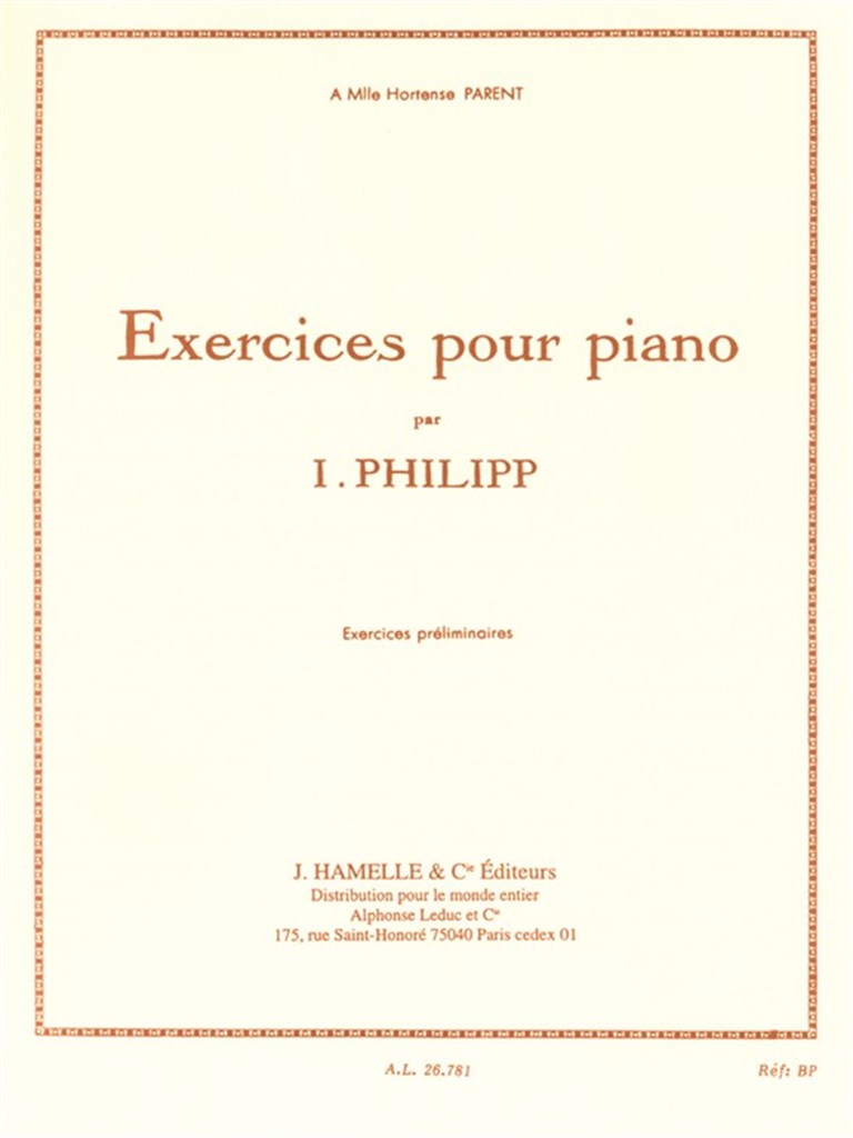 Exercices pour Pianoexercices Preliminaires