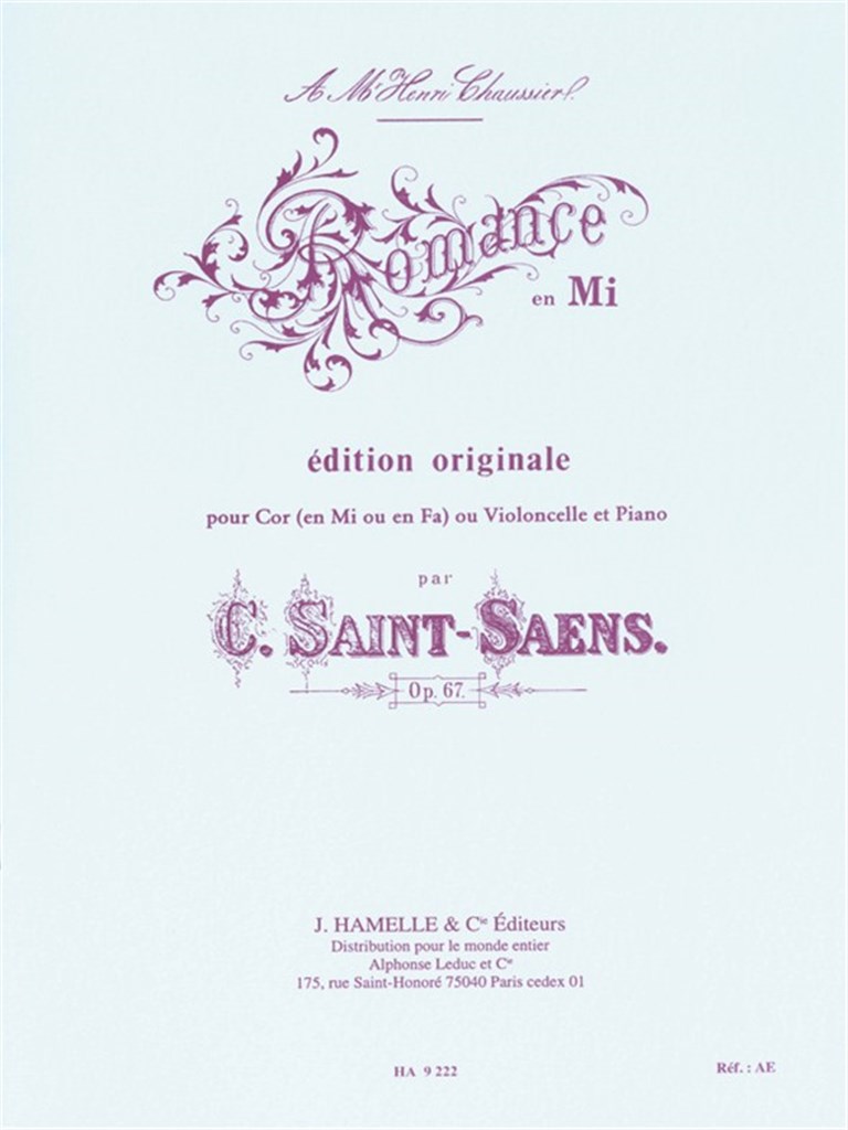 Camille Saint-Saens: Romance Op.67 in E major