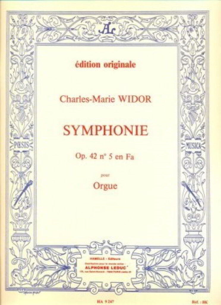 Symphone op 42 no 5 en FA pour orgue
