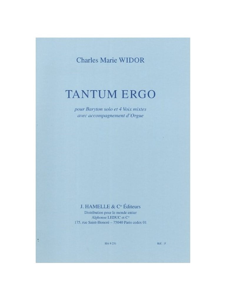 Tantum Ergobaryton Solo-4 Voix Mixtes et Orgue