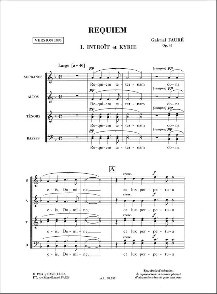 Requiem op48 version 1893 choeur en accolade