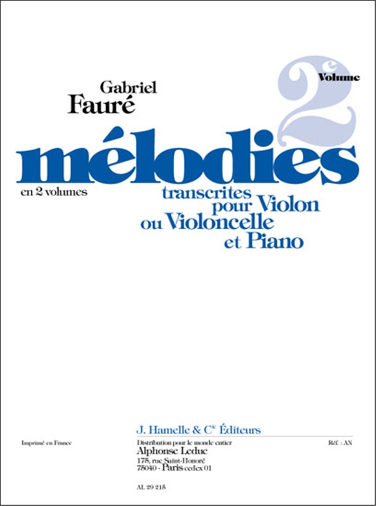 Gabriel Faure: Melodies Vol.2