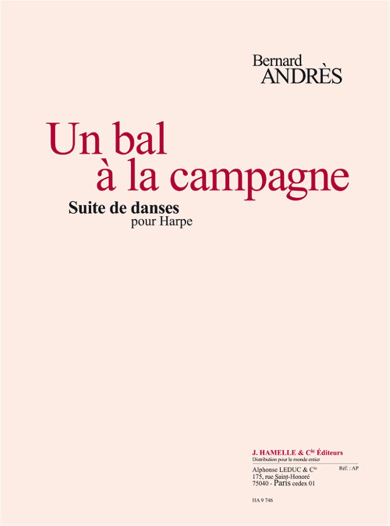Un bal à la campagne suite de danses pour harpe