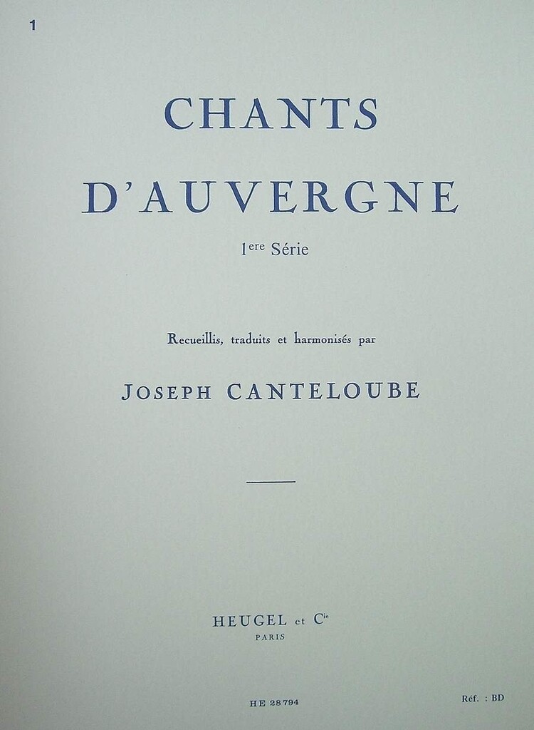 Chants D'Auvergne Serie N. 1