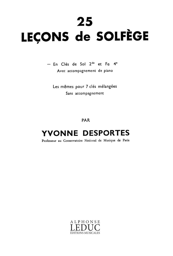 25 Lecons De Solfege