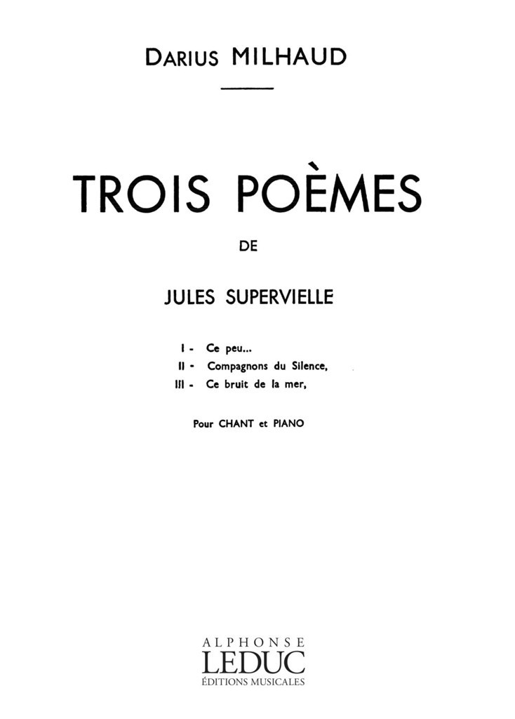 3 Poemes De Supervielle
