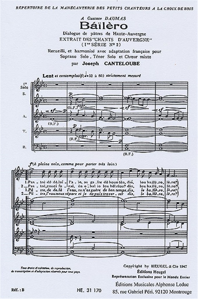 Auvergne Songs - Series 1, No.2