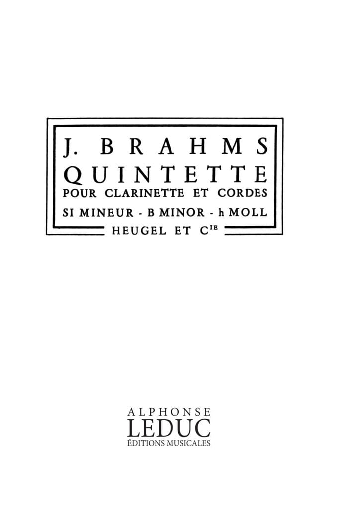 Clarinet Quintet Op.115 in B minor