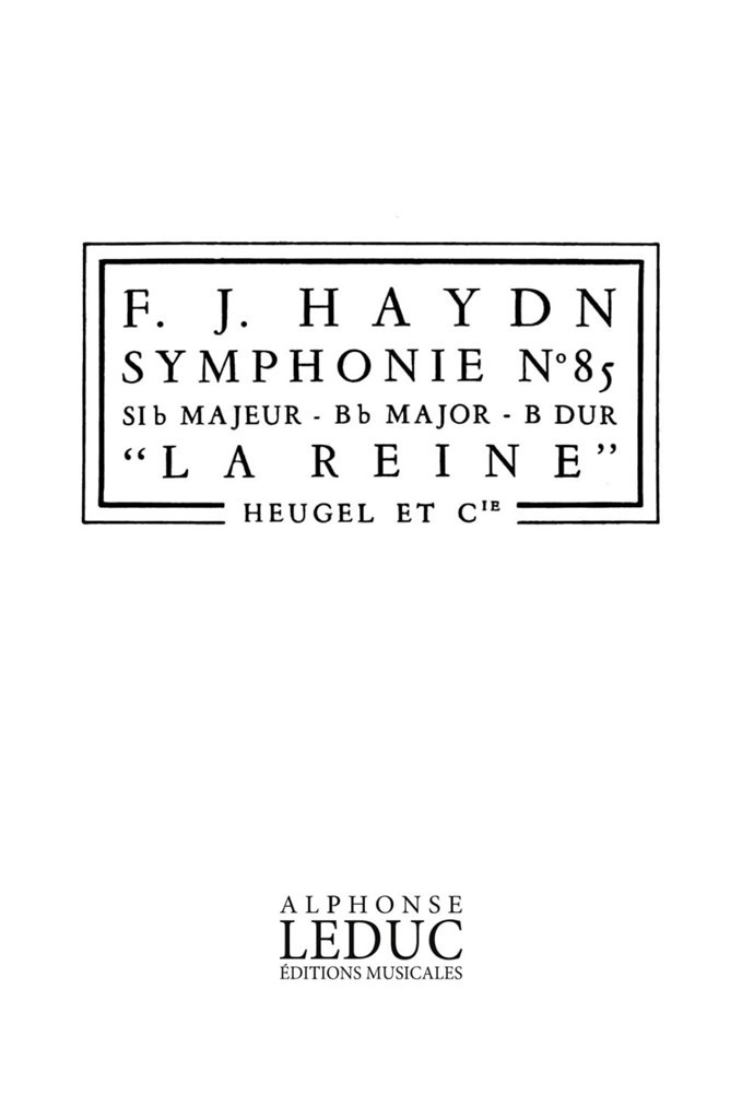 Franz Joseph Haydn: Symphony No.85