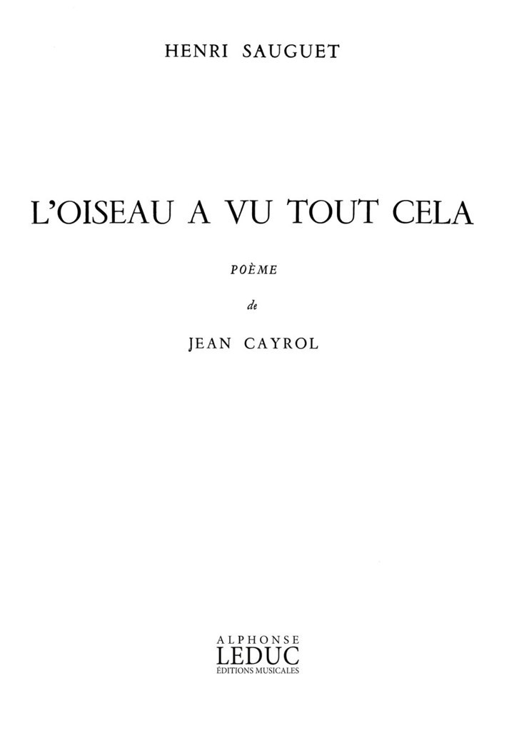 Oiseau A Vu Tout Cela