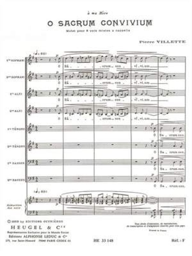 O Sacrum Convivium Op.27 [Choral-Mixed a Cappella]