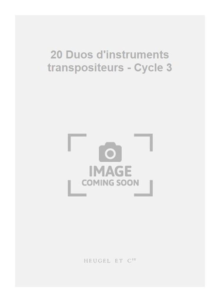 20 Duos D'instruments Transpositeurs Fin D'etude