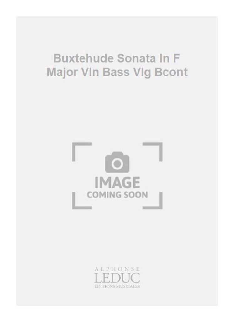 Buxtehude Sonata In F Major Vln Bass Vlg Bcont