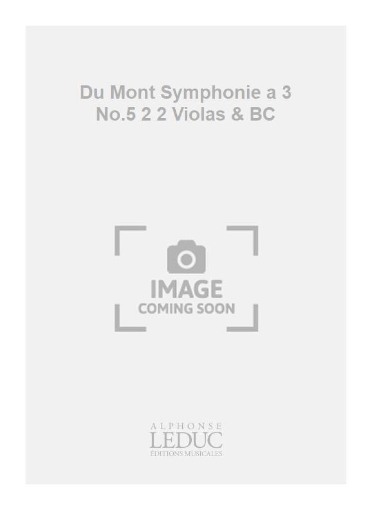 Du Mont Symphonie a 3 No.5 2 2 Violas & BC