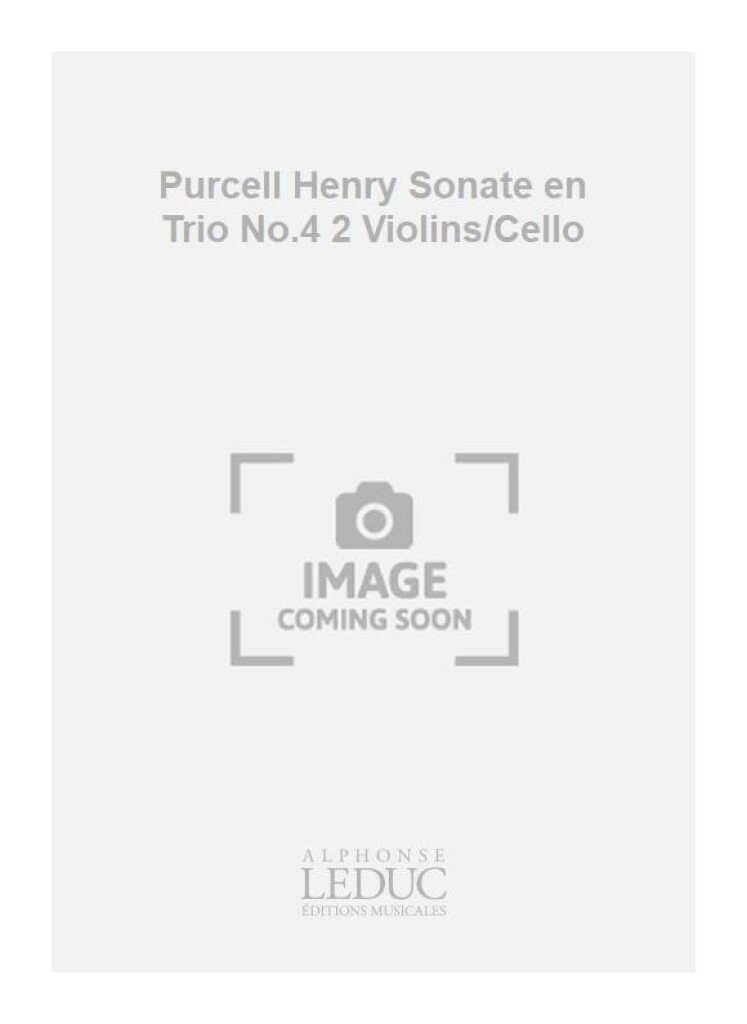 Purcell Henry Sonate en Trio No.4 2 Violins/Cello
