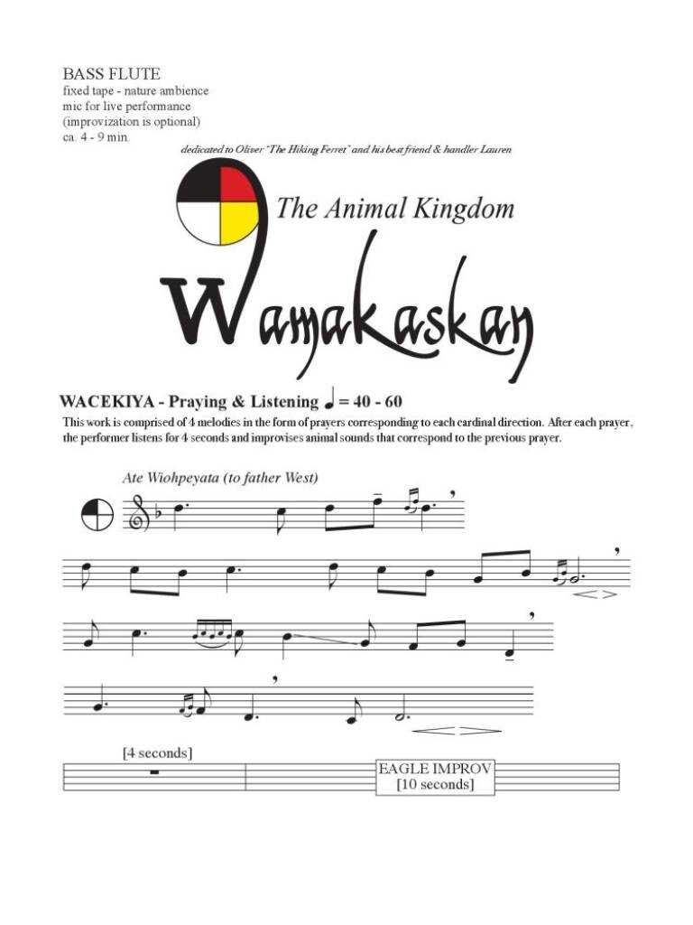 Wamakaskan for Solo Bass Flute (Sheet Music)