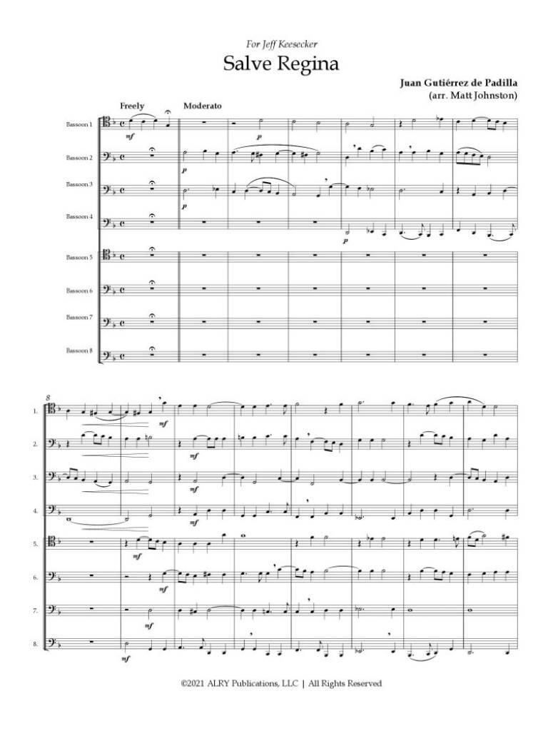 Salve Regina for 8 Bassoons