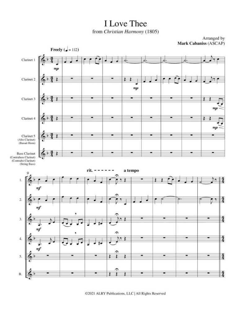 I Love Thee for Clarinet Choir