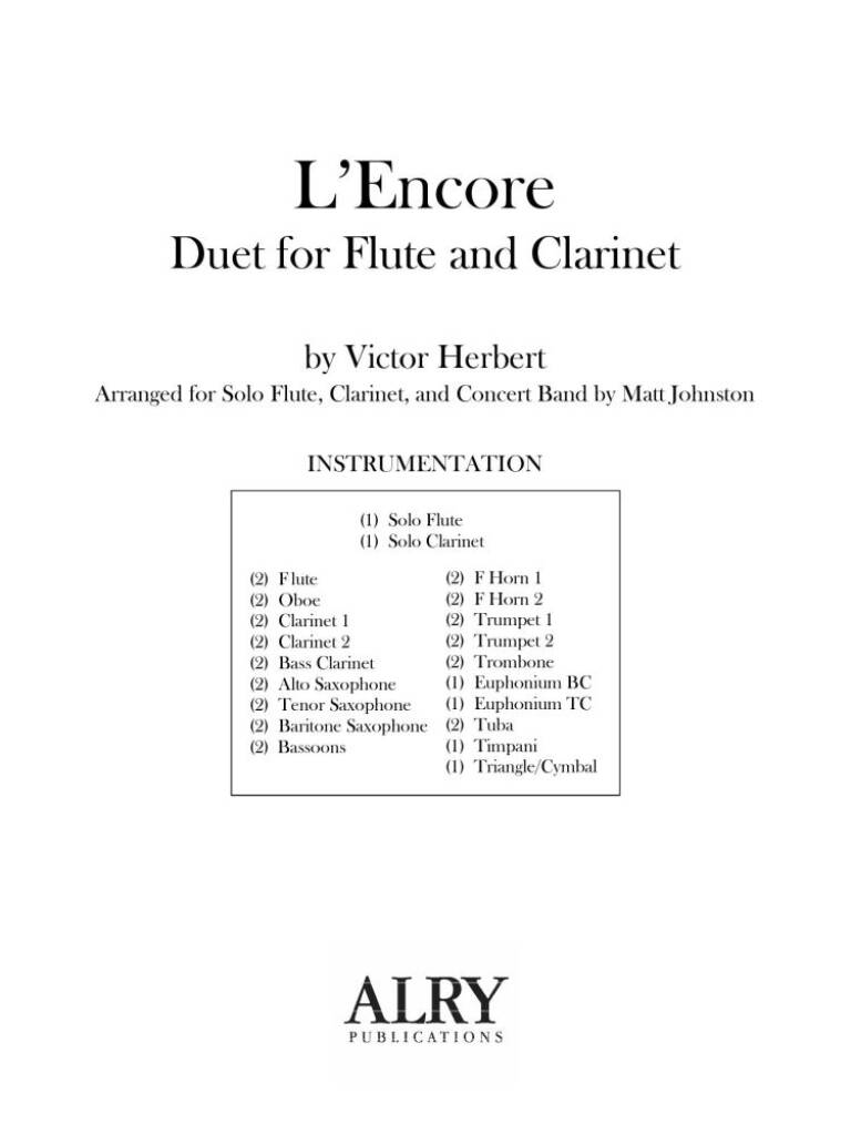 L'Encore for Flute, Clarinet and Concert Band