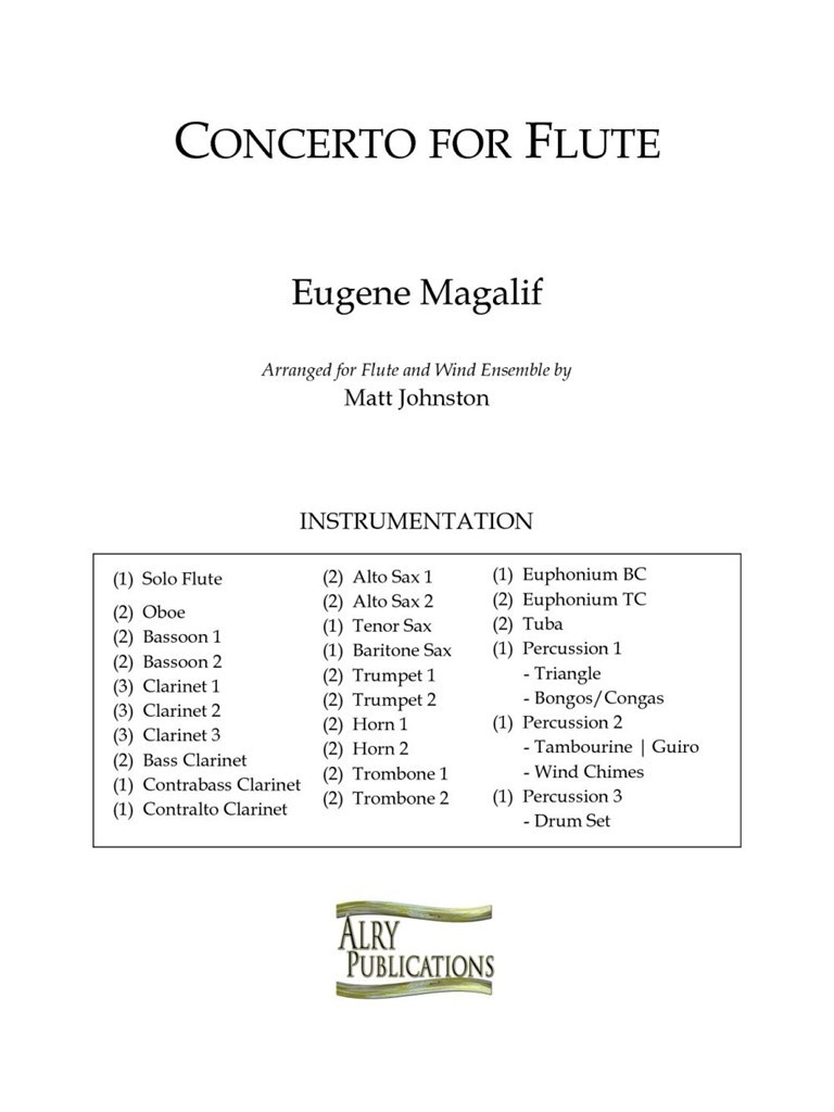 Concerto for Flute and Wind Ensemble (Full Score)