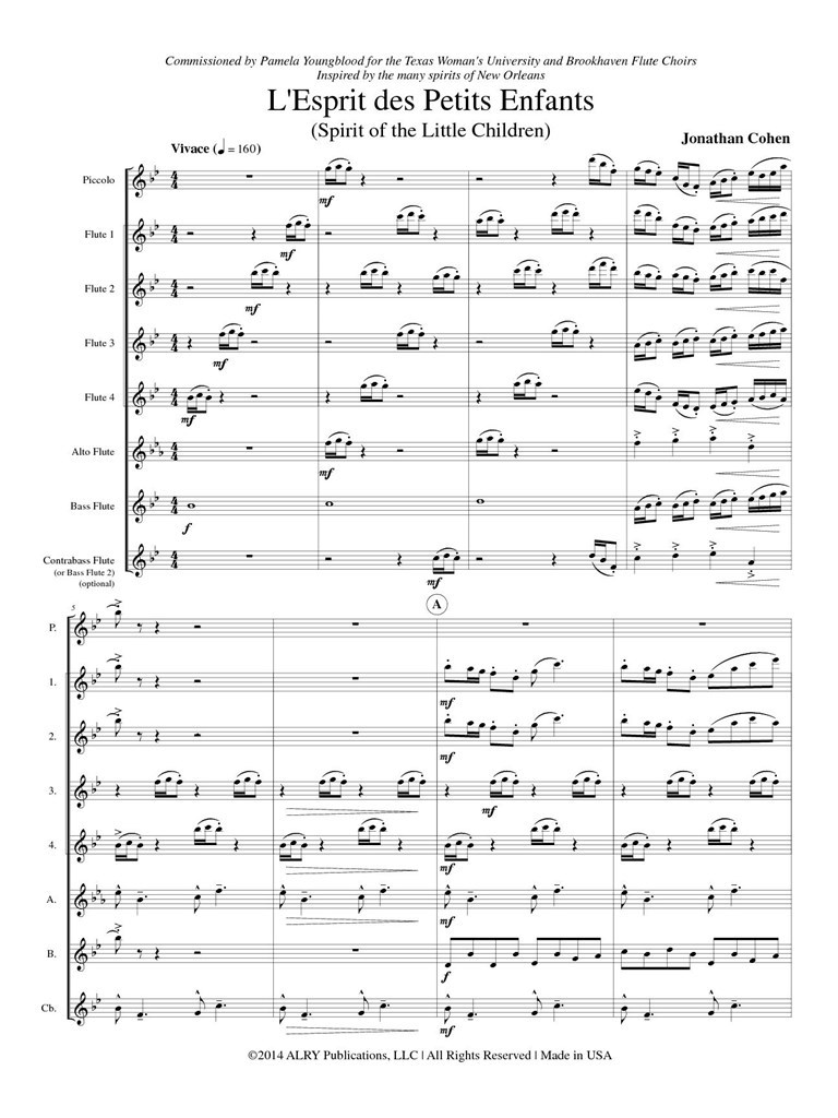 LEsprit Des Petits Enfants For Flute Choir