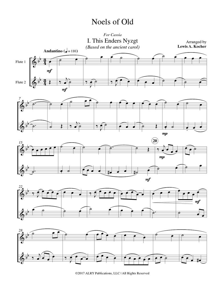 Noels of Old for Two Flutes