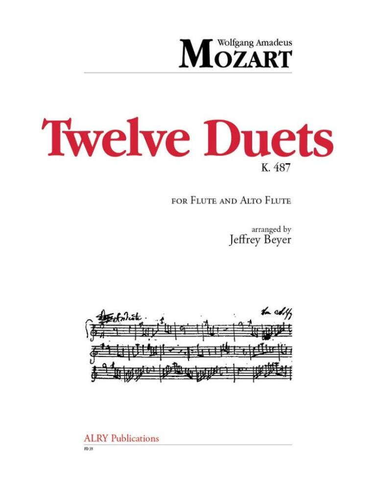 Twelve Duets, K. 487 for Flute and Alto Flute