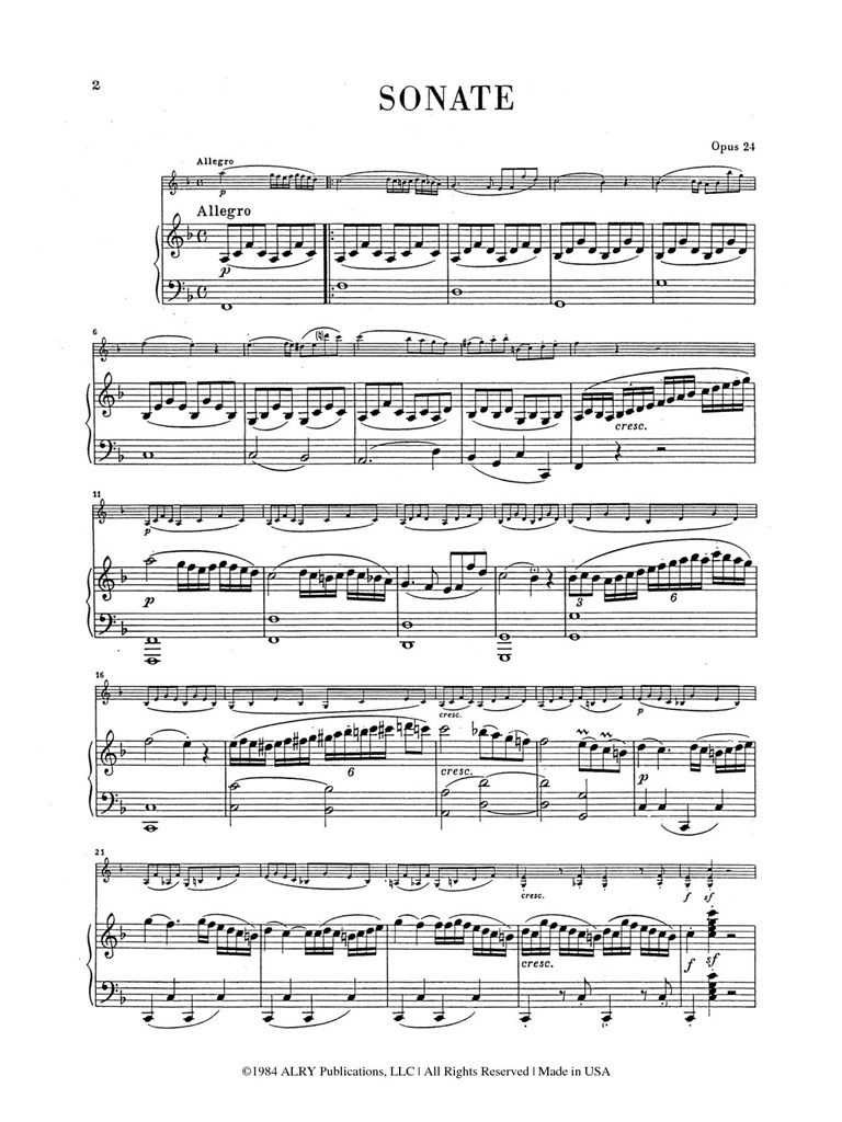 Sonata In F Major, Opus 25, No. 5, Spring