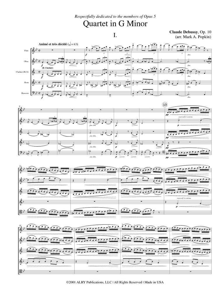 Quartet In G Minor, Op. 10