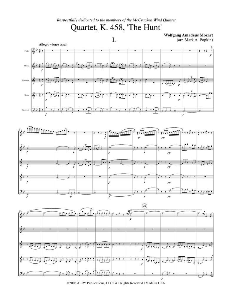 Quartet, K. 458 The Hunt