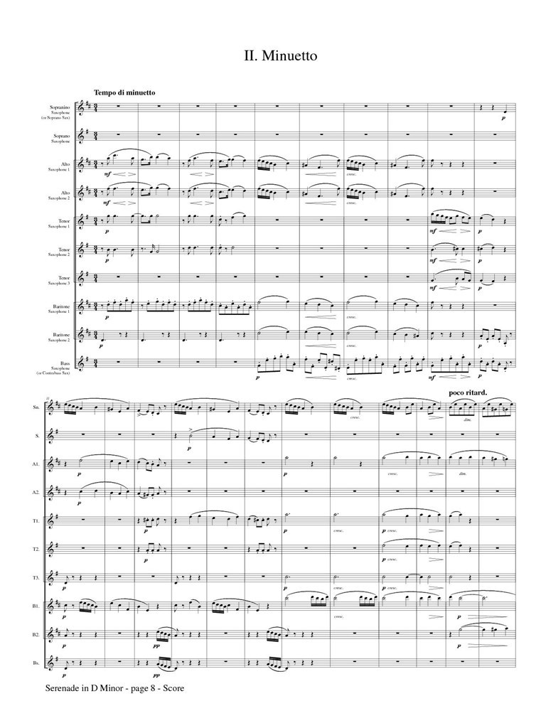 Serenade, Op. 44 For Saxophone Choir