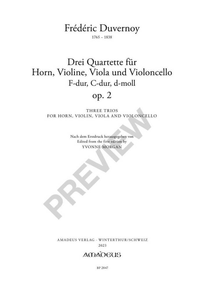 Drei Quartette Op. 2